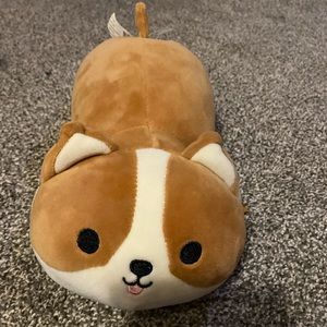 Squishmallow laying hug mees Reginald corgi plush